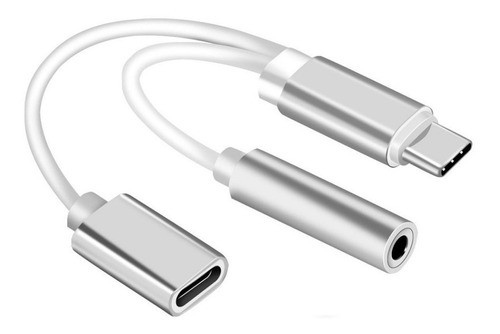 Cable Adaptador Usb-c A Plug Jack 3.5mm De Audio + Cargador 0