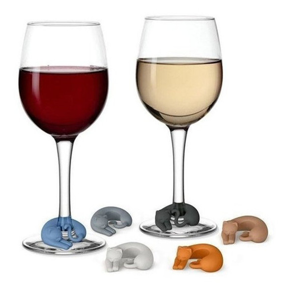 Identificadores De Vasos Copas Gatos Gatitos Fiesta Marca 0