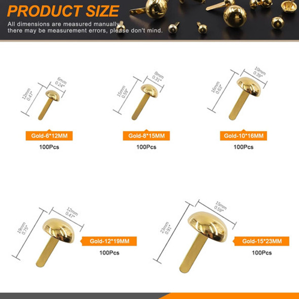 Kit De 500 Piezas, Broches De Bronce Redondos Para Arte 1
