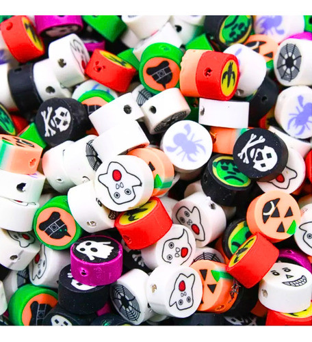 Miçanga Halloween Entremeio Fimo Dia Das Bruxas 400 pç 10mm 0