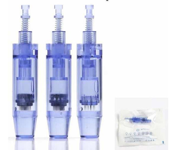 Kit 10 Cartuchos Dermapen Azul Com Tampa 36 Agulhas 0