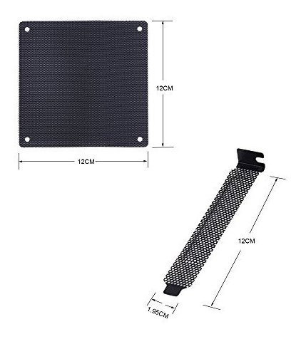 Nincha 12 Mm Pvc Pc Pc Refrigerador Filtro De Ventilador Neg 1