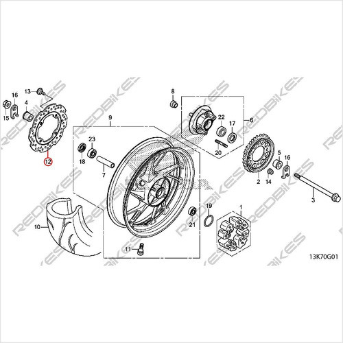 Disco Freno Honda Cb 190 Trasero Original D1 1