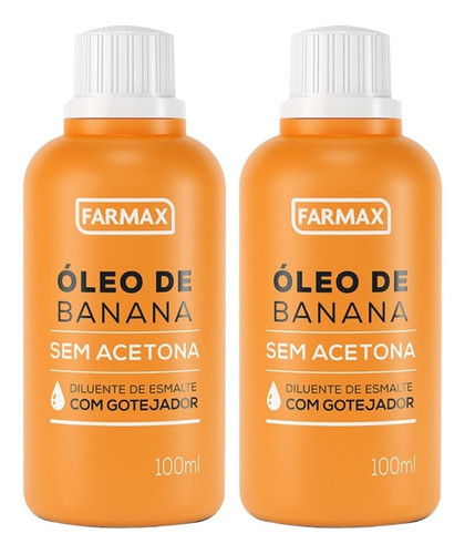 Óleo De Banana Diluente De Esmalte = Kit Com 2 = 100ml Cada 0