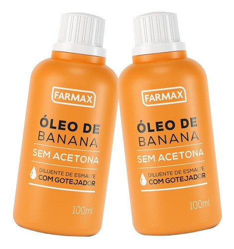 Óleo De Banana Diluente De Esmalte = Kit Com 2 = 100ml Cada 1