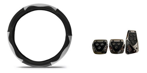 Capa De Volante Prata+pedal Para Ford Ka 2011 0