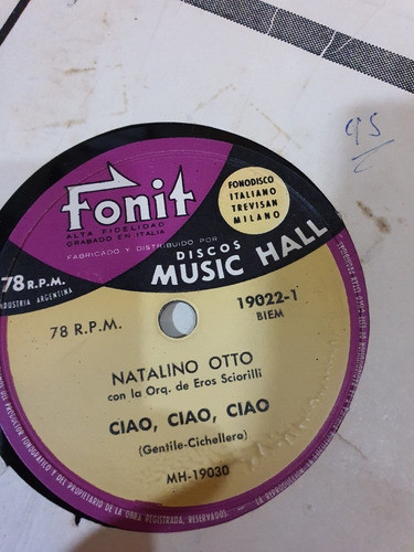 Disco De Pasta-lote De 5 De Musica Italiana-80 1