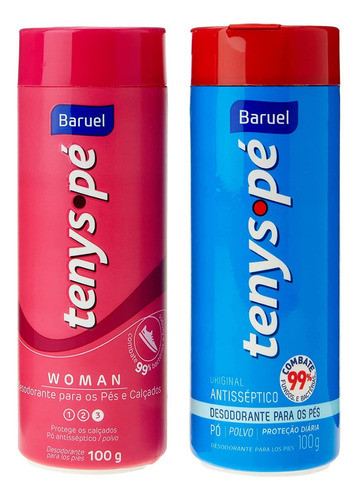 Talco Para Os Pés Tenys Pé Baruel Original E Woman 100g Cada 0