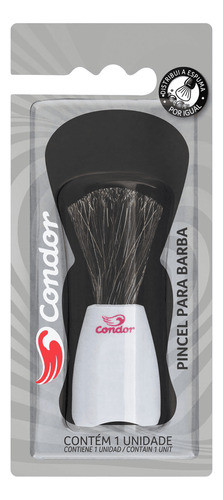 Pincel Barba Cerdas Naturais Condor Sm 2008 Cinza Claro 0