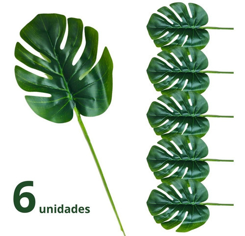 Kit 6 Mini Costela De Adão Artificial Folhagem Decoração 0