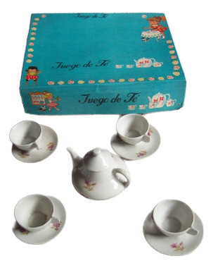 Juego Té Vintage X 9 Unid Casa Muñecas - Porcelana Magdalena 0