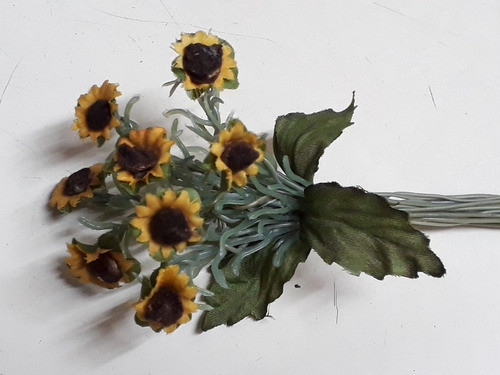 Flores Artificiales De Tela Girasoles (x5 Ramitos) 0