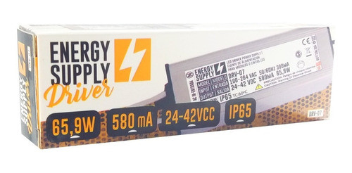 Driver Led 24-42vdc 580ma 65,9w Ip65 220v Para Led De 3w 1