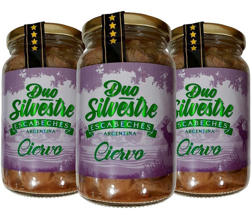 Escabeche Duo Silvestre De Ciervo Alimento Frasco 500gr X 3 0