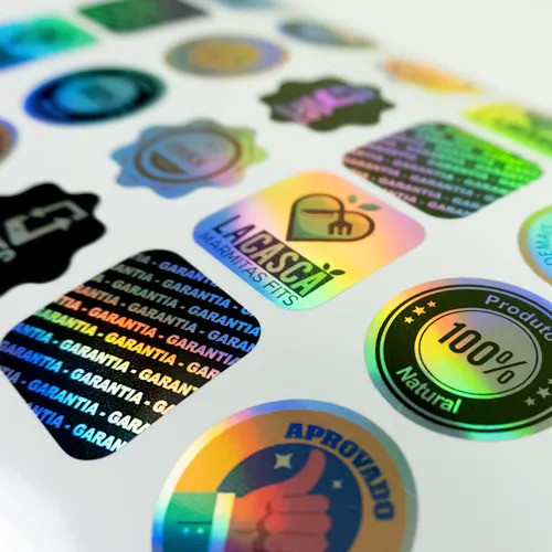 Adesivo Personalizado 8x8cm Vinil Holográfico 170g 100 Un 0