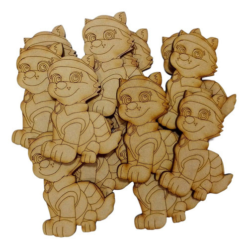 20 Personajes Perros Patrulla Animales 7cm Fibrofacil Mdf 1