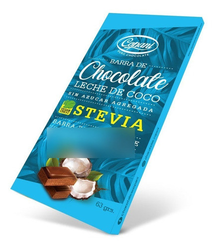 Chocolate Vegano C/ Leche De Coco Y Stevia Copani 63g - Dw 0