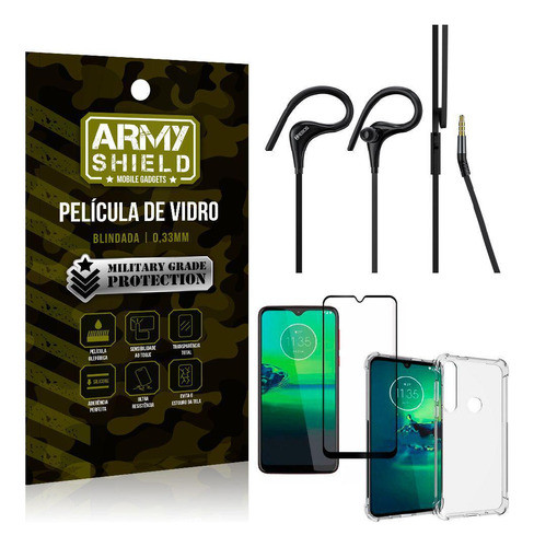 Capa + Película 3d Motog8plus + Fone Sport Hs112 0