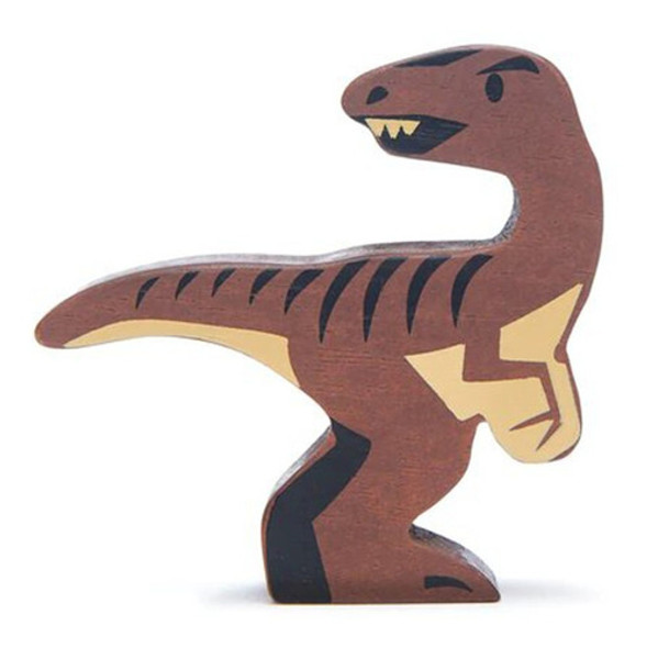 Juguete De Madera Dinosaurio Velociraptor Niños Bebés Febo 0
