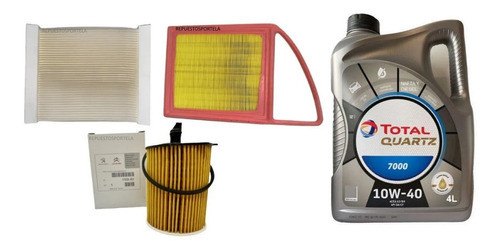 Kit 3 Filtros Citroen C4 Lounge 1.6 Hdi 8v + Total 10w40 0