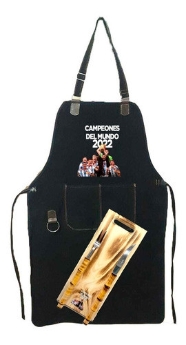 Set Asado Y Delantal Parrilero Argentina Campeon Mundial 0