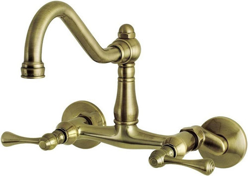 Griferia De Cocina Estilo Vintage De Pared - Dorado 0