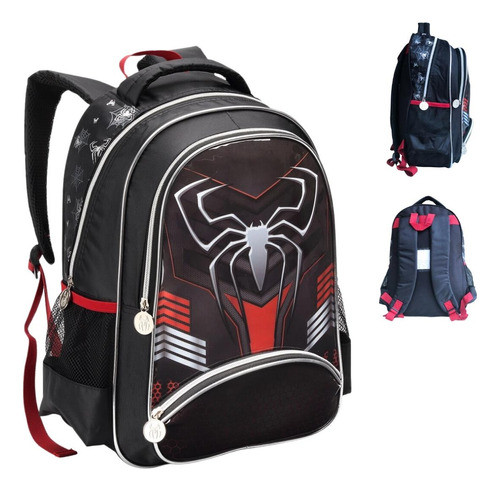 Mochila Infantil Masculino Homem Aranha Spinder Dark Grande 0