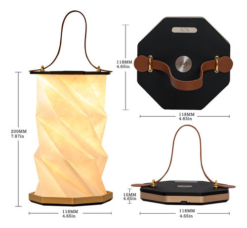 Lampara Plegable Hecha En Abs Y Papel Especial 1