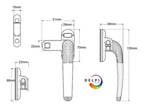 Falleba Aldaba Para Ventana 10 Unid Abrir Aluminio Con Traba 1