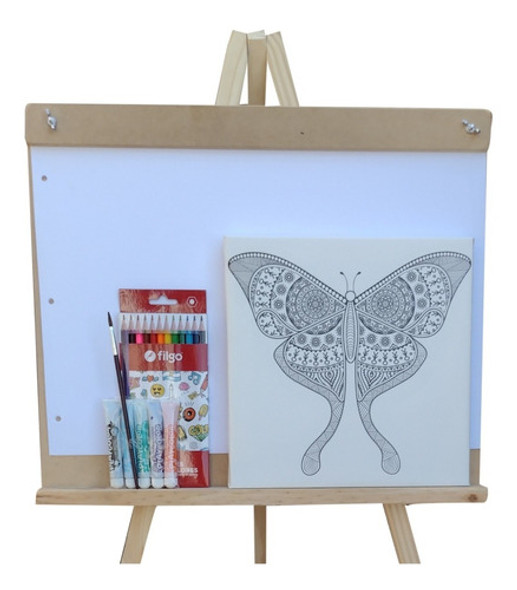 Atril De Madera Para Dibujo + Set De Pintura 0