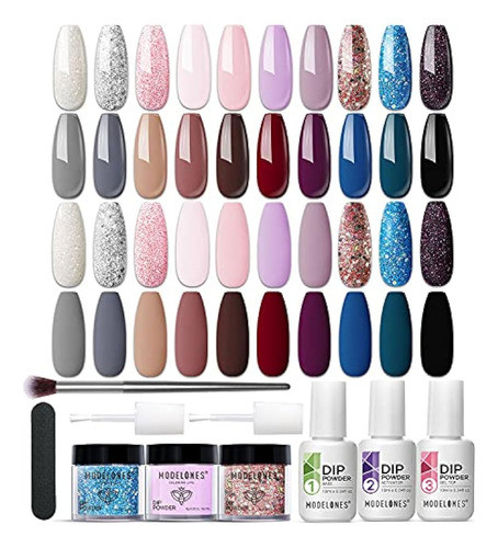 Modelones 20 Colores Dip Powder Nail Kit Starter-nude Dip Na 0