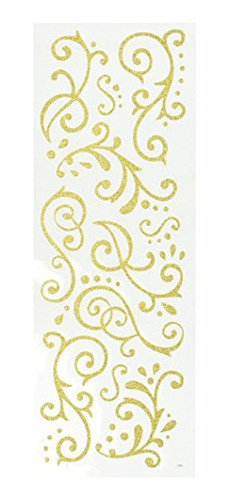 Momenta 25497 Florece Pegatinas De Purpurina Doradas 0