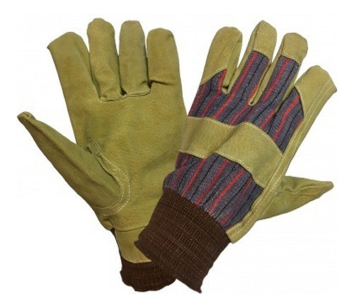 Guantes Vaqueta Y Lona N*3 Con Elastico - Seguridad Laboral 0