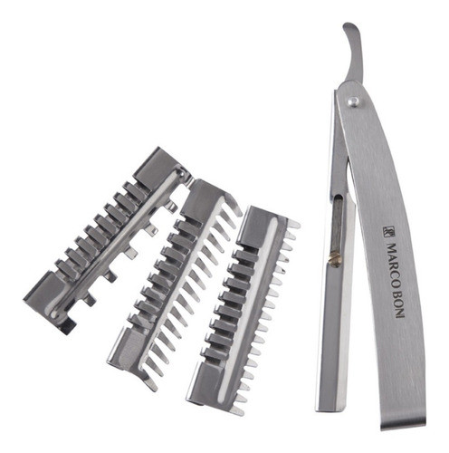 Kit Navalhete Com 3 Pentes  Desfiar Em Aço Inox  5 Laminas 1