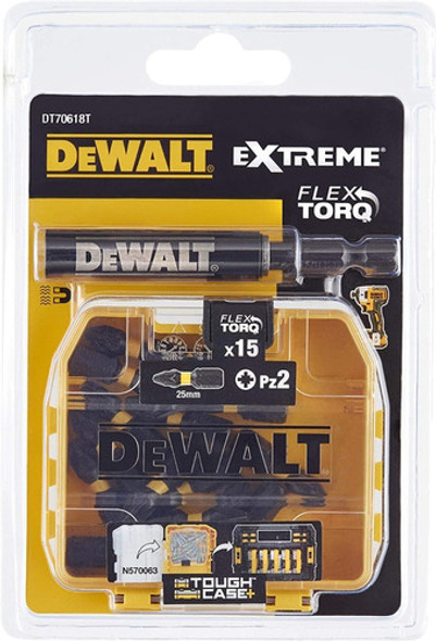 Juego Puntas 15 Piezas Pz2 Cortas Alargue Dewalt 1