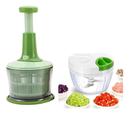 Pack Picadora Manual Verduras Cortador Slicer De Vegetales 0