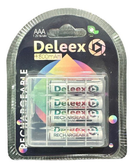 Pila Recargable Aaa X 4 Unidades Deleex 1800mah En Blister 0