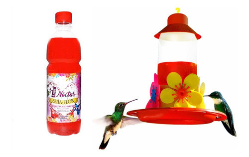 Néctar Para Beija Flor Pássaros  Ipet 500ml + Bebedouro 0