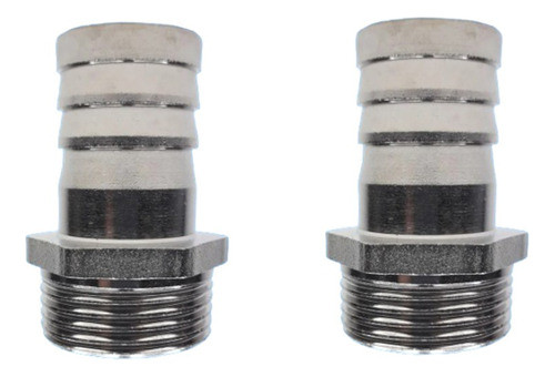 02 Adaptadores Espigão Macho De 3/16 Rosca 1/4 Bsp Em Latão 0