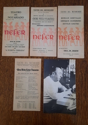 Lote 5 Programa Teatro Del Notariado 1976 1977 1985 Curi Mor 0