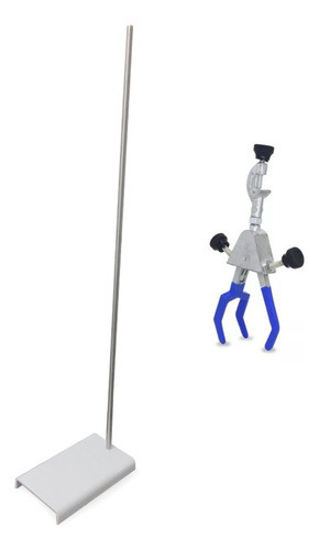 Suporte Uni. Ferro 100cm + Pinça P/ Condensador Com Mufa 0