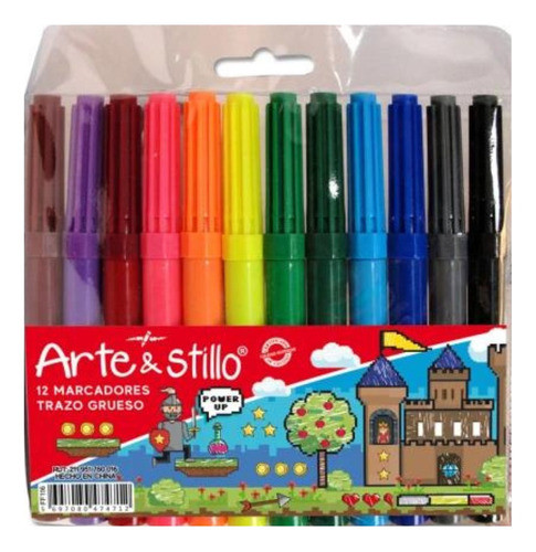 Marcadores Punta Gruesa Plumones X 12 Arte Colores Marcador 1