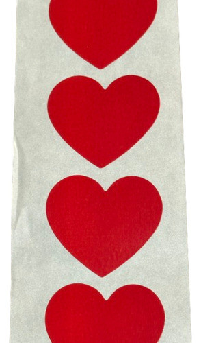1.000 Adesivos Coração Vermelho Tamanho 3,5x3,0 Cm 0