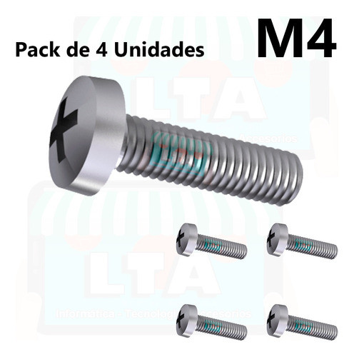 Tornillo M4 X 25mm X 4un Para Fijación De Tv En Soporte Lta® 1