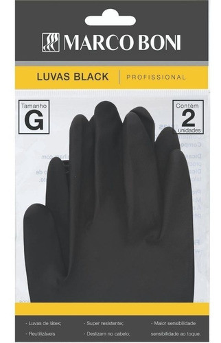 Luva Latex Black G C/ 2 Unid Profissional Salão E Barbearia 0