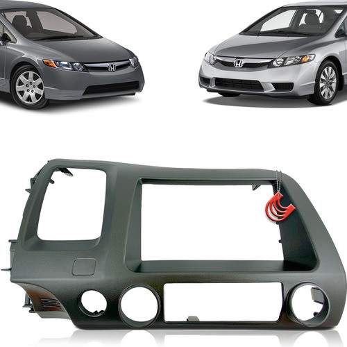Moldura De Painel 2 Din Multimidia Dvd Mp5 Honda New Civic 2006 2007 2008 2009 2010 2011 Graf 0