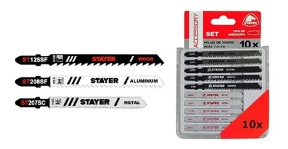 Juego Set Hojas Sierra Caladora Stayer 12422 10 Unid 0 Juego Set Hojas Sierra Caladora Stayer 12422 10 Unid 0