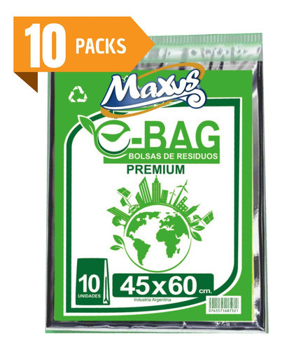 Bolsas De Residuo 45x60 10 Pack De 10u Negras(total 100 Uni) 0