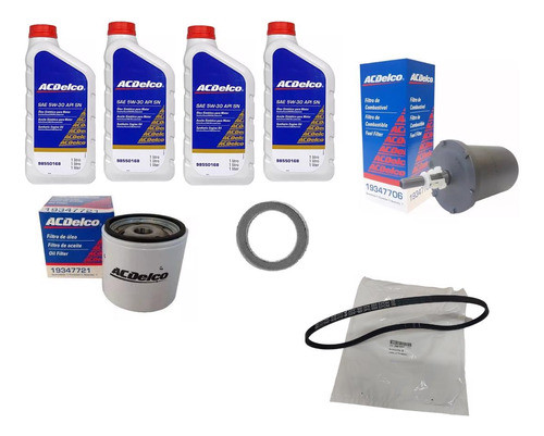 Kit Troca De Óleo 5w30 + Correia Onix 1.0 2013/2016 Acdelco 0