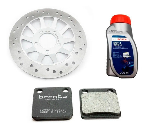 Set Disco Pastillas Y Liquido Freno Honda Cg Titan 150 Ryd 0